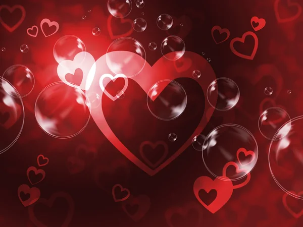 Hearts Background Means Passionate Wallpaper Or Loving Ar — Stock Photo, Image