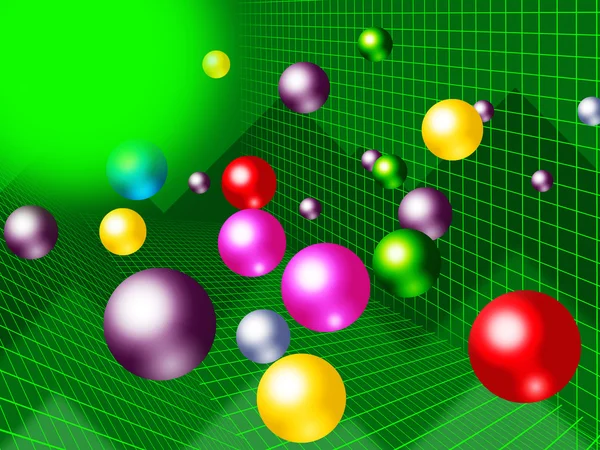 Green Balls Background Shows Brightness Colorful And Grap — Stock Photo, Image