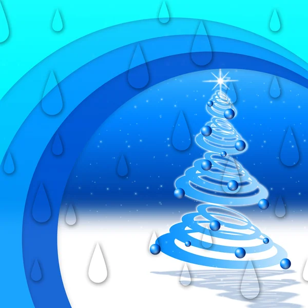 Winter Arcs Background Means Night Snow And Christmas Tre — Stock Photo, Image