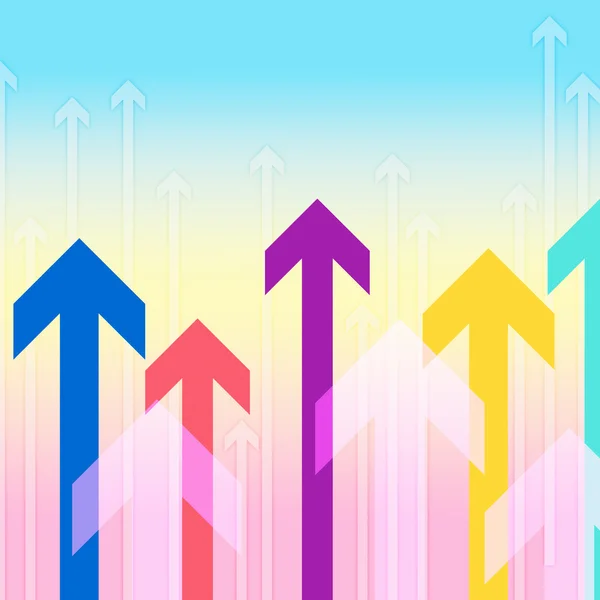 Sfondo delle frecce significa direzione verso l'alto o aumenti — Foto Stock