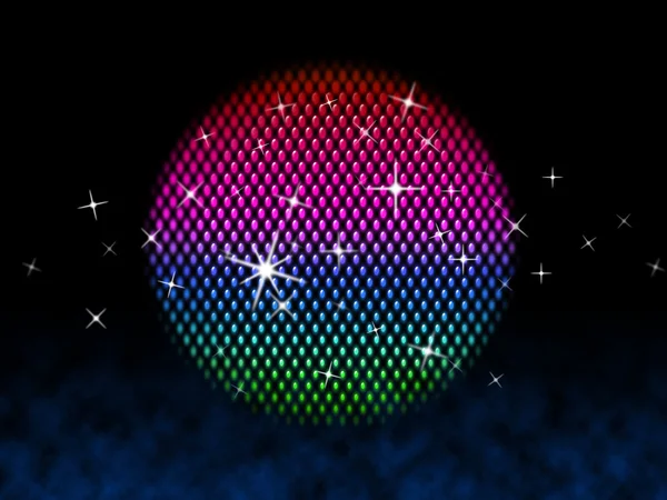 Bola colorida significa estrelas de disco e luz — Fotografia de Stock