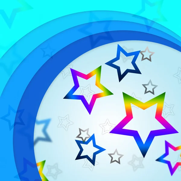 Star Curves Background Shows Curvy Lines And Rainbow Star — Stock Photo, Image