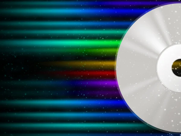 Фон CD означает Rainbow Beams And Music — стоковое фото