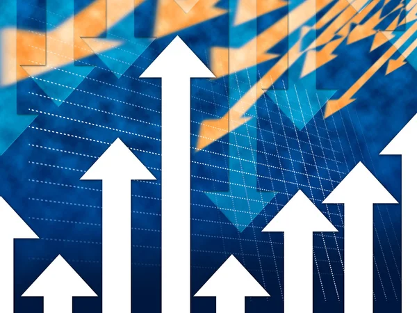 Blue Arrows Background Means Increase Decrease Higher Lowe — Stock Photo, Image