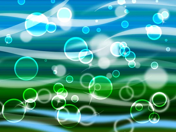 Sea Waves Background Means Wavy And Twinkling Bubble — Stock Photo, Image
