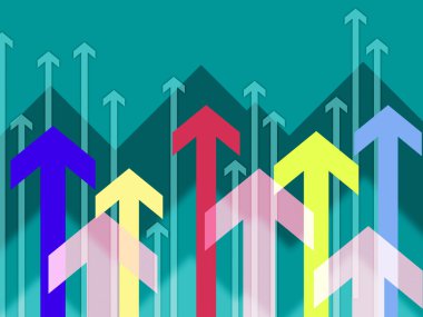 Turkuaz oklar arka yükselişi uwards ve tecrübeye anlamına gelir.