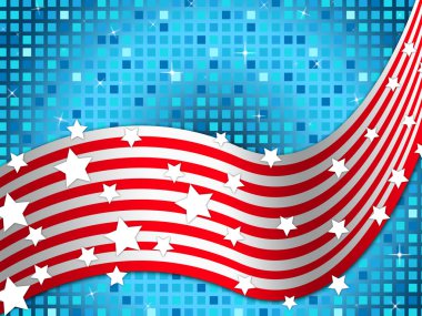 Amerikan bayrağı arka plan ulus ve ışıltılı Meydanı anlamına gelir.