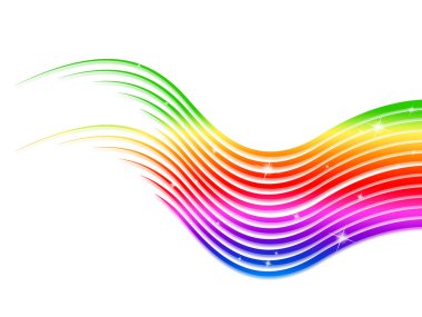 Rainbow çizgili arka planı renkli dalgalar ve ışıltı anlamına gelir.