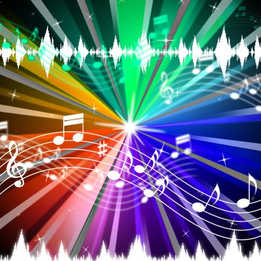 renkli müzik arka plan parlaklık kirişler ve terennüm anlamına gelir.