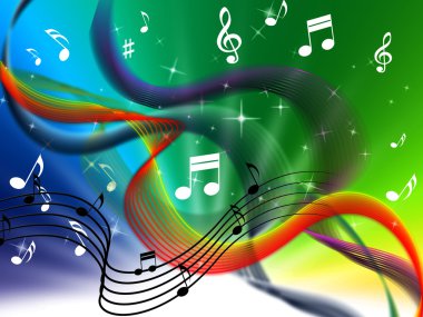 Dalgalar müzik arka plan renkli şan ve d anlamına gelir.