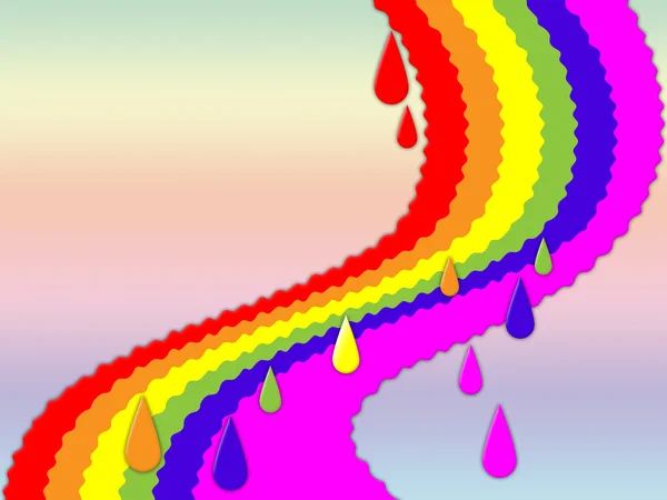 Rainbow Background Shows Dripping Art And Colorfu — Stock Photo, Image