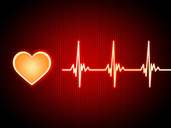 Red Heart Background Shows Pumping Blood And Aliv — Stock Photo, Image