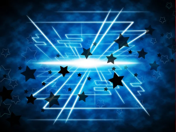 Estrellas Brillo Fondo Significa Rayos Nocturnos Y Li Geométrico — Foto de Stock