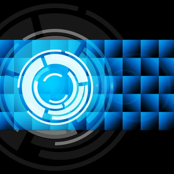 Blå cirklar bakgrund visar poster och gramophon — Stockfoto