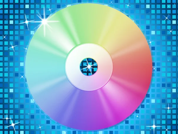 CD Background Means Music Party And Blue Square — Stock Photo, Image