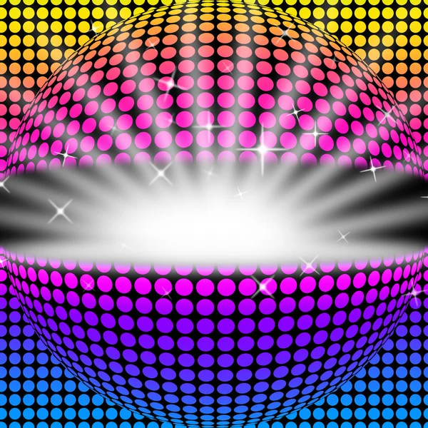 Disco bal achtergrond: lichte kleuren en deel — Stockfoto