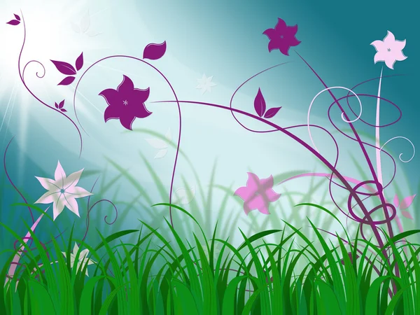 Elegante floral achtergrond betekent lente seizoen of botanische decor — Stockfoto