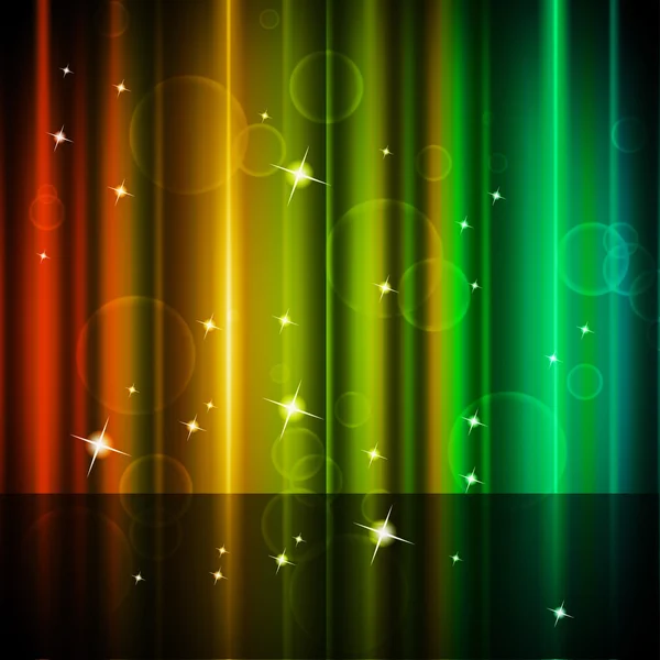 Rideaux multicolores fond montre étoiles et bulle — Photo