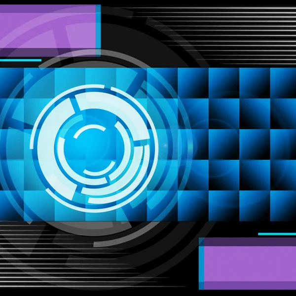 蓝色圆圈背景意味着电唱机和歌 — 图库照片