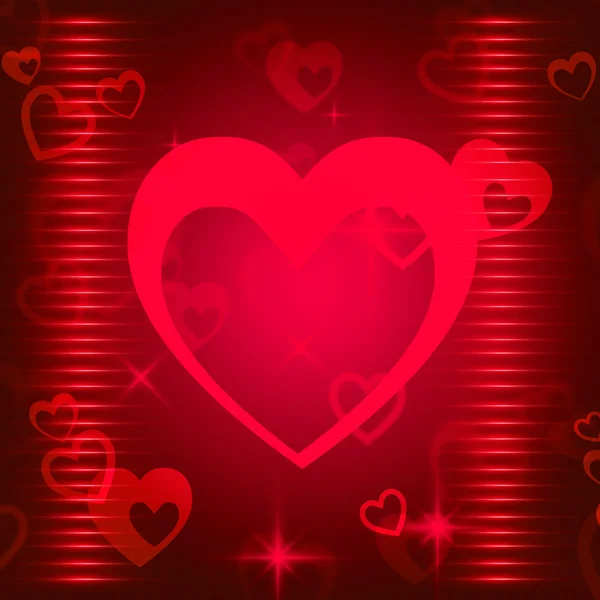 Hearts Background Shows Romance  Attraction And Affectio — Stock Photo, Image