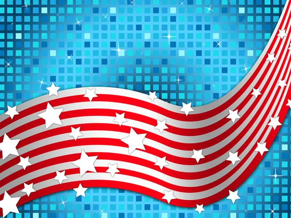 American Flag Background Means Nation And Glittering Square — Stock Photo, Image