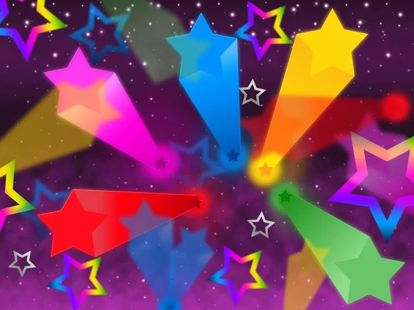 Colorful Stars Background Means Rainbow Space And Brigh — Stock Photo, Image