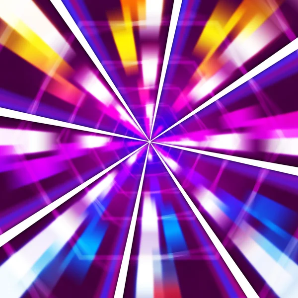 Purple Rays Background Means Sharp Beams And Hexagon — Stock Photo, Image
