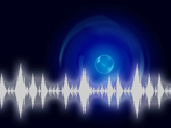 Fundo de onda de som mostra equalizador de som ou frequência — Fotografia de Stock