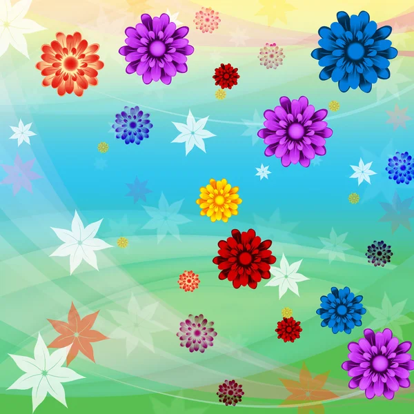 Colorful Flowers Background Means Floral Growth And Beac — Stock Photo, Image