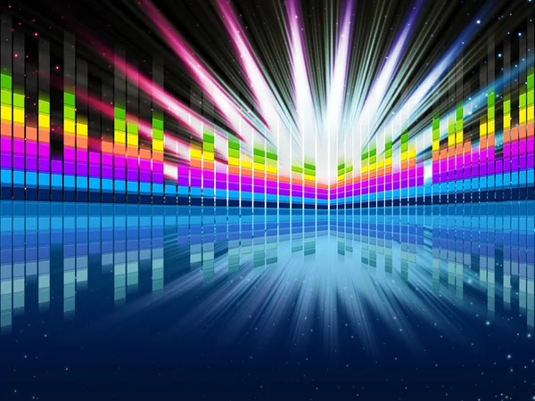 Fundo de ondas sonoras coloridas mostra frequências de música e brilho — Fotografia de Stock