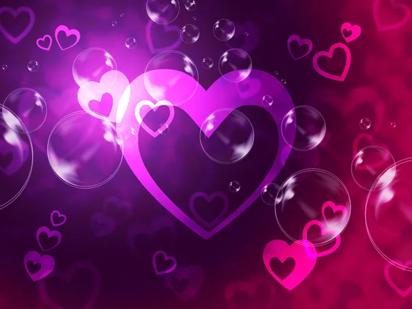 Hjärtan bakgrund visar romantisk relation och marriag — Stockfoto
