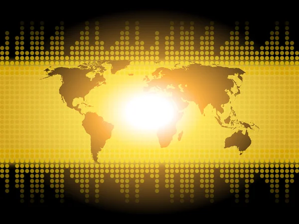 Wereld kaart achtergrond toont internationale communicatie of globale — Stockfoto
