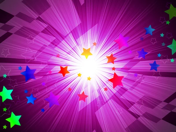 Rainbow Stars Background Means Astronomy And Light Beam — Stock Photo, Image