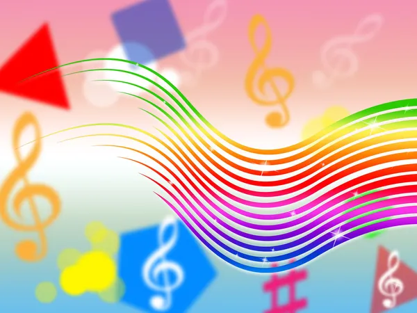 Rainbow Music fondo significa rayas de colores y pecado —  Fotos de Stock