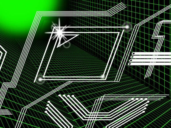 Green Lines Background Means Tech and Data Route — стоковое фото