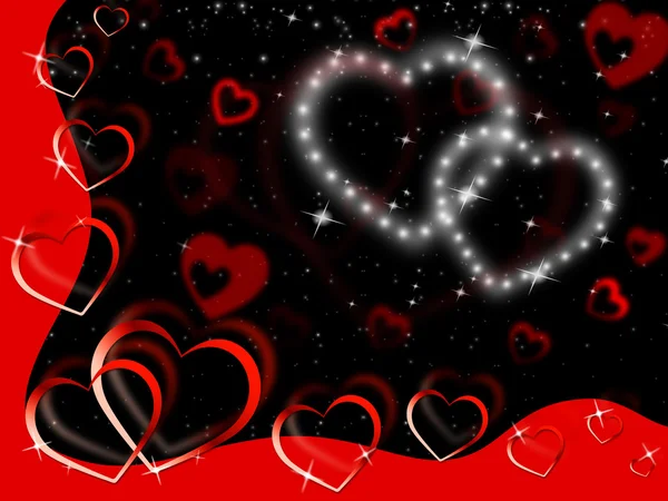 Glittering Hearts Background Show Tenderness Affection And Lov — Stock Photo, Image