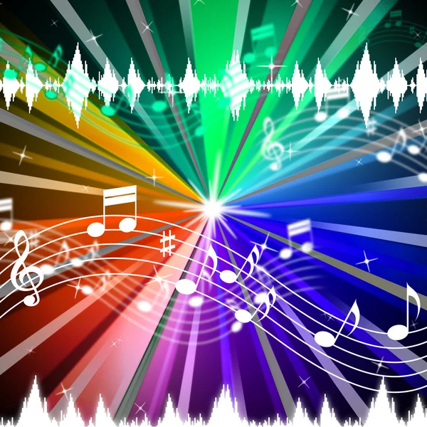 Colorful Music Background Means Brightness Beams And Singin — Stock Photo, Image