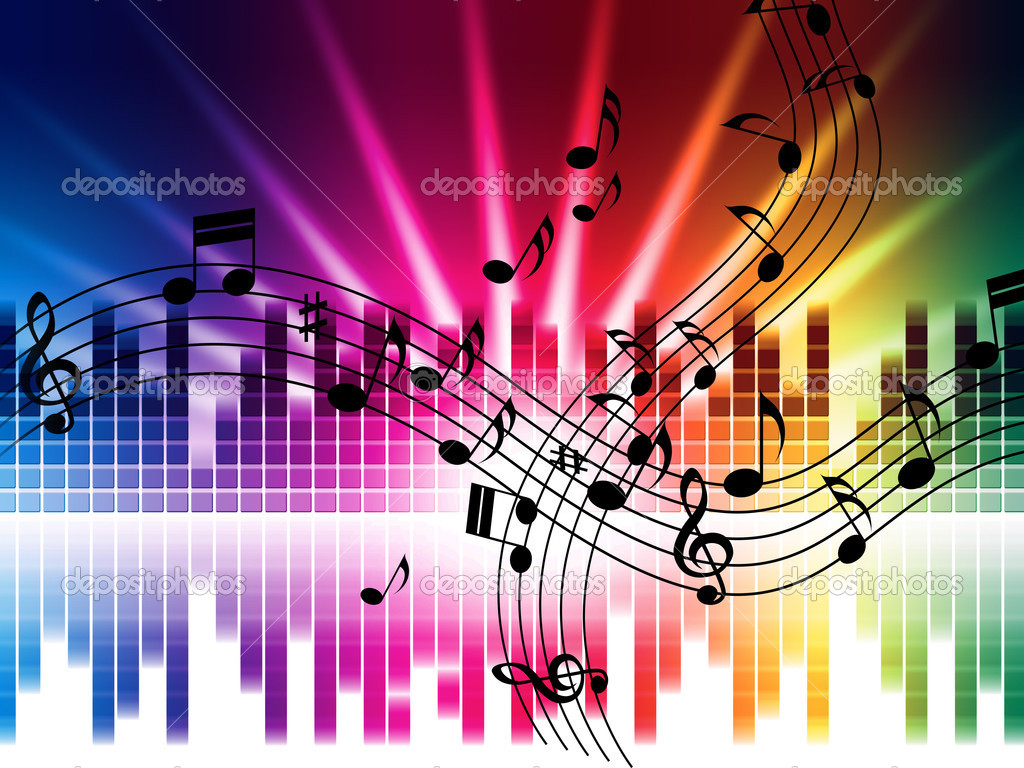 Music Colors Background Means Singing Playing Or Disc