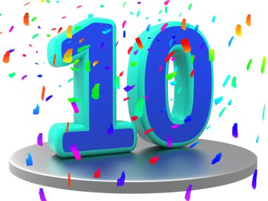 on yıl dönümü kutlu olsun ve 10 gösterir