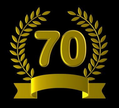 seventieth yıldönümü, doğum günü partisi ve 70 temsil eder.