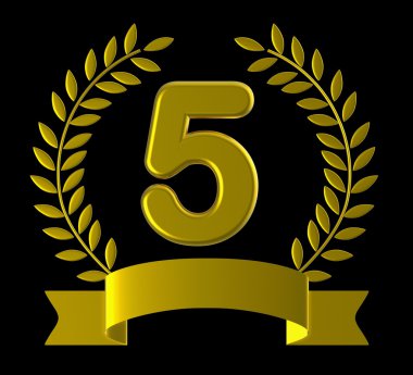 mutlu yıllar ve 5 beşinci yıldönümü gösterir