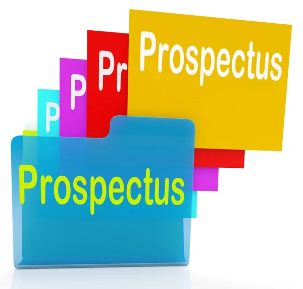 Prospectus Files Shows Folder Inform And Business — Stock Photo, Image