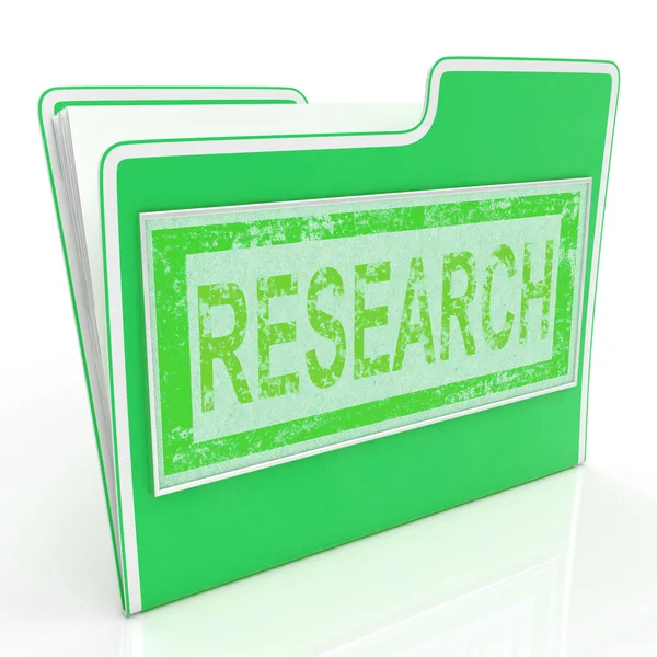 File Research Shows Gathering Data And Researcher — Stock Photo, Image