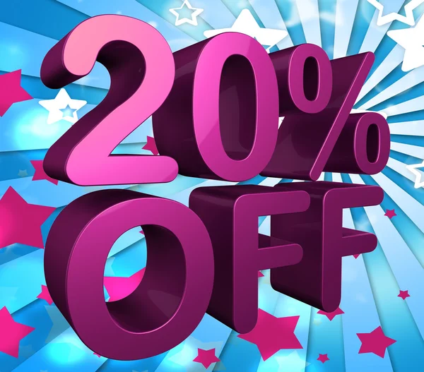 Twenty Percent Off Represents Discount Savings And Reduction — Stock Photo, Image