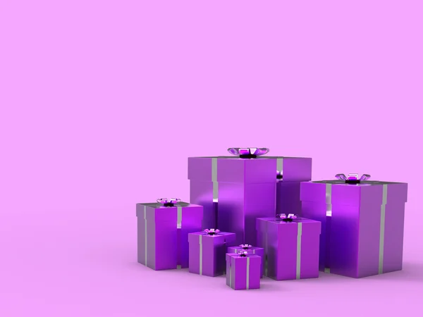 Copyspace verjaardag geeft aan doos van de gift en blanco — Stockfoto
