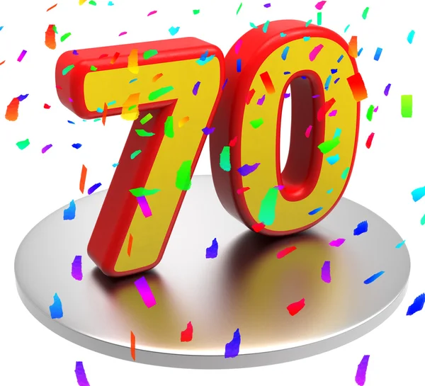 Seventieth toont zeventig gelukkige verjaardag en speciale datums — Stockfoto