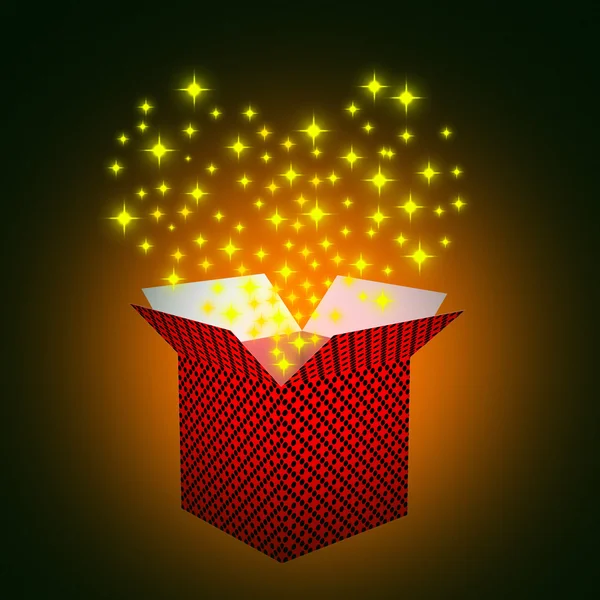 Estrelas do coração representa caixa de presente e comemorar — Fotografia de Stock