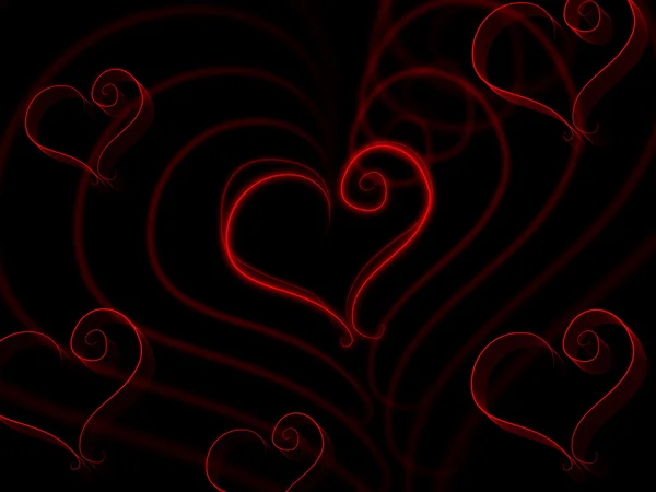 Herzhintergrund zeigt Valentinstag und Hintergrund an — Stockfoto