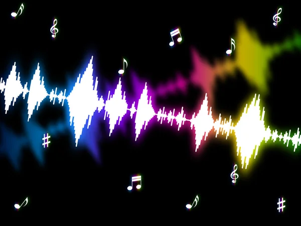 Onda de sonido significa Gráfico de ondas sonoras y acústica — Foto de Stock