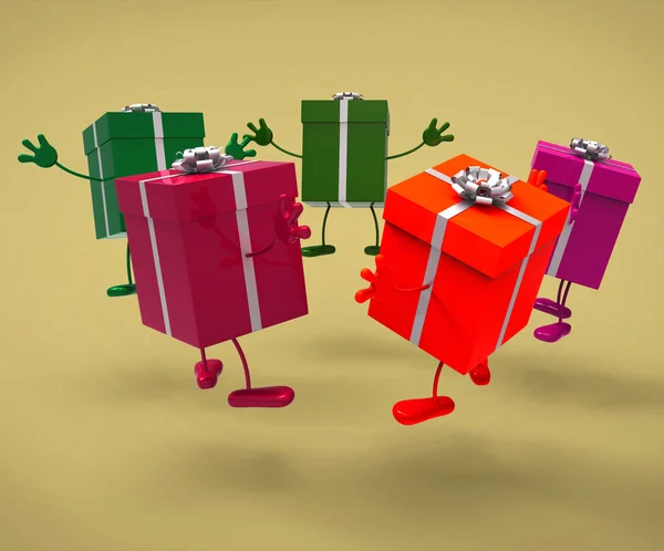 Cajas de regalos de celebración significa ocasión de caja de regalo y celebrar — Foto de Stock